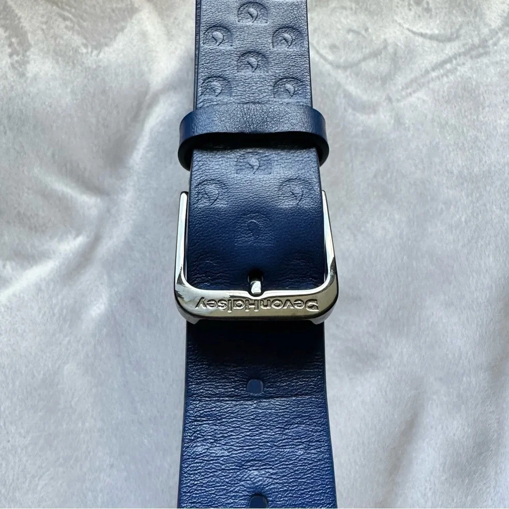 Devon Halsey Womens Royal Blue Leather Golf Belt Small embossed logo Limited Ed